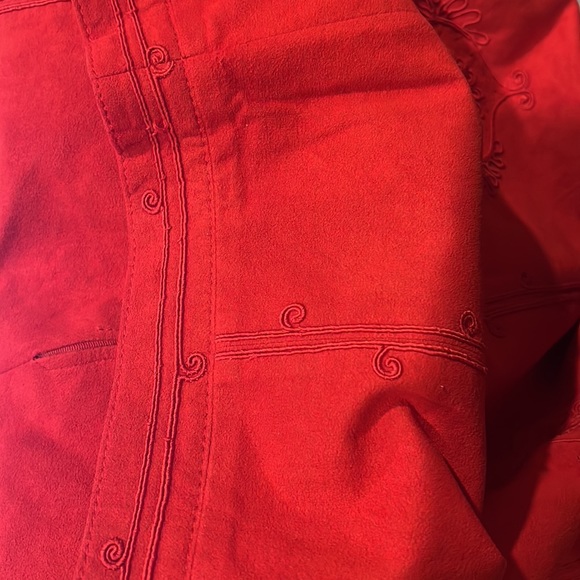 Vintage Alcantara Red suede skirt Size 40 - Picture 11 of 12